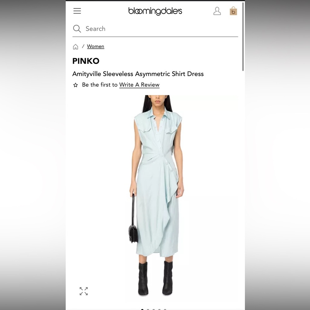 Pinko Sky Blue Asymmetrical Sleeveless Dress